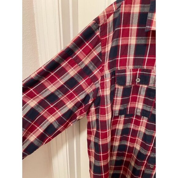 Wrangler ATG Mens 2XL Organic Cotton & Recycled Polyester Red Plaid Button-Up Sh - Picture 5 of 14